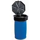 Fasstrichter, Polyethylen, schwarz, Ø 690 x H 190 mm, Füllvolumen 22 l, mit Deckel