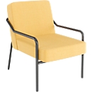 Fauteuil meet by Paperflow MEDSO Klassik M, rembourré, assise interchangeable, L 580 x P 743 x H 736 mm, tissu et acier, jaune/noir mat