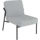 Fauteuil meet by Paperflow MEDSO Klassik S, rembourré, assise interchangeable, L 580 x P 743 x H 736 mm, tissu et acier, gris/noir mat
