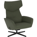 Fauteuil pivotant Otuli de Nowy Styl, avec accoudoirs, fonction basculante, L 510 x P 525 x H 455 mm, revêtement en polyester/aluminium, vert foncé « forest »/noir