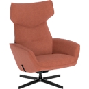 Fauteuil pivotant Otuli de Nowy Styl, avec accoudoirs, fonction bascule, L 510 x P 525 x H 455 mm, revêtement en polyester/aluminium, brun cannelle/noir