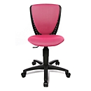 Fauteuil pivotant pour enfant Topstar High S'cool, sans accoudoirs, siège en auge, dossier en maille 3D, rose/noir