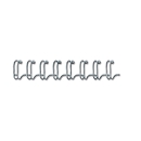 Fellowes metalen inbindruggen, formaat 8 mm, 100 stuks, voor 34-gaats inbindmachines metalen inbindrug, zilver, 100