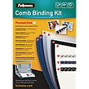 Fellowes Plastikbindung Premium-Kit, Binderücken u. Deckblätter, f. 20 Dokumente