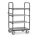 fetra Shelf Trolley "Grey Edition", acier, gris anthracite, 4 étagères, L 1200 x l 800 mm, jusqu'à 600 kg
