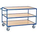 Fetra Transportwagen met 3 etages, L 1200 x B 800 mm, draagvermogen 300 kg, briljantblauw RAL 5007