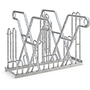 Fietsenrek WSM, 2-zijdig, voor banden tot B 55 mm, B 1080 x D 390 x H 800 mm, staal gegalvaniseerd, 4 parkeerplekken