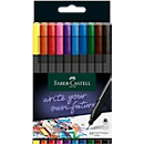 Fineliner FABER-CASTELL Grip, lijndikte 0,4 mm, ergonomische gripzone, voor rechts- & linkshandigen, afwasbaar, geassorteerde kleuren, 10 stuks in kartonnen doos