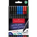 Fineliner FABER-CASTELL Grip, lijndikte 0,4 mm, ergonomische gripzone, voor rechts- &amp; linkshandigen, afwasbaar, kantoorkleuren, 10 stuks in kartonnen doosje