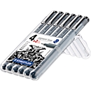 Fineliner Pigment liner Staedtler, diff. épaisseurs de ligne dans le lot, lot de 6