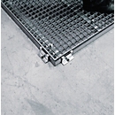 Fixation de bord pour éléments de sol asecos de hauteur 125 mm, en acier galvanisé, L 20 x P 80 mm