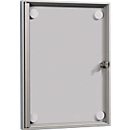 Flach-Schaukasten, rahmenlose Acryl-Ganzglastür, für 1 x DIN A4, inkl. 4 Magente