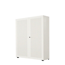 Flügeltürenschrank, 2-türig, Akustikfront, 1000 x 1930 mm, 5 OH, weiß