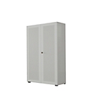 Flügeltürenschrank, 2-türig, Akustikfront, 800 x 1930 mm, 5 OH, silber