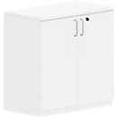 Flügeltürenschrank BEXXSTAR, 2 Ordnerhöhen, Holztüren, H 825  mm, weiß