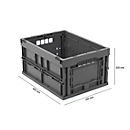 Foldable box dimensions European standard 4322, without lid, for storage and return transport, capacity 20.3 l, grey