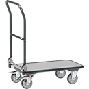 Foldable trolley, steel/wood, up to 250 kg, 720 x 450 mm, TPE castors, anthracite grey