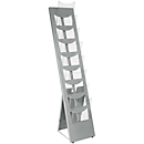 Folderhouder - vrijstaand of wandmontege - B 310 x D 430 x H 1600 mm - gepoedercoat alu kleurig