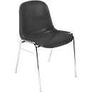 Formschalenstuhl Beta - stapelbar - B 485 x T 530 x H 760 mm - desinfektionsmittelbeständig - Stahlrohrgestell verchromt - anthrazit