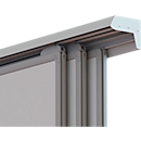 Franken 3-channel wall rail Pro series, aluminum, incl. protective rail, 4000 mm