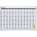Franken Calendar X-tra!Line VO-12, yearly overview, magnetic, storage tray, W 900 x H 600 mm, steel &amp; aluminium, white
