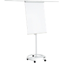 Franken Flipchart ECO Mobil F2400/N, 5 Rollen, höhenverstellbar, magnethaftend, 2 Seitenarme, Ablageschale, Kunststoff & Metall, Tafel 680 x 1050 mm