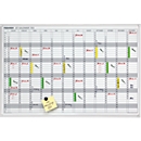 Franken JetKalender JK703 calendario anual, magnético, bandeja de almacenamiento, A 900 x A 600 mm, acero y aluminio, blanco