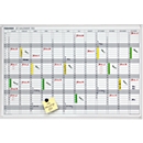 Franken JetKalender JK703 jaarkalender, magnetisch, opbergbak, B 900 x H 600 mm, staal &amp; aluminium, wit