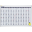 Franken Kalender X-tra!Line VO-12, Jahresübersicht, magnethaftend, Ablageschale, B 900 x H 600 mm, Stahl & Aluminium, weiß
