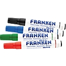 Franken Magwrite Z1703 combinatiemarker, 4 stuks, geassorteerde kleuren, magnetisch, incl. sponsje