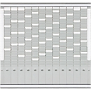 FRANKEN T-chart planificador anual, 81,9 x 78 cm, 12 soportes + 2 índices, 35 ranuras, PV-SET4