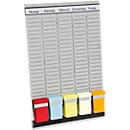 FRANKEN T-kaart bord 5-daagse weekplanner, 31,5 x 49 cm, 5 steunen, 20 sleuven, PV-SET1