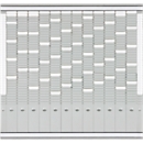 FRANKEN Tableau à cartes T planning annuel, 81,9 x 78 cm, 12 supports + 2 index, 35 fentes, PV-SET4