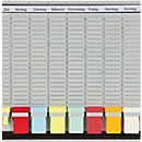 FRANKEN Tableau à fiches T 7 jours agenda semainier, 47,4 x 49 cm, 7 supports + 1 index, 20 fentes, PV1020