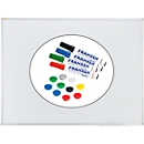 Franken Whiteboard X-tra!Line, steel, magnetic, writable, W 1200 x H 900 mm, white lacquered, incl. 4 whiteboard markers + 10 assorted color magnets