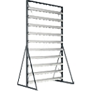Freestanding shelving unit, loadable from both sides, 20 rows, without open-fronted storage bins, W 1145 x D 800 x H 1950 mm, steel, anthracite gray RAL 7016