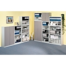 Front door, for shelving system Archive Color, 5 filing heights, W 1200 mm, platinum grey