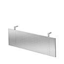 Frontpaneel bureau JENA, metaal, geperforeerd, B 800 x D 800 mm, zilverkleurig gemoffeld