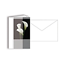 Funeral card with flower photo motif, format B6, 115 x 170 mm, with funeral envelopes &amp; double inserts, grey, cardboard, 10 pieces