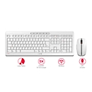 Funktastatur mit Maus CHERRY STREAM DESKTOP, extraleise QWERTZ-Tastatur, Maus mit 6 Tasten & Scrollrad, 1000-2400 dpi, bis 10 m, USB-Empfänger, weiß