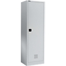 Garderobekast - B 600 x D 500 x H 1935 mm - cilinderslot - blank alu - ons merk Schäfer Shop Select