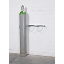Gasflaschen-Wandhalterung, Stahl, B 840 x T 175 x H 60 mm, 3 Flaschen Ø 230 mm, mit Kettensicherung