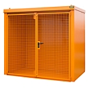 Gasflessencontainer BAUER GFC-B M3, B 1570 x D 2425 x H 2265, voor 45 gasflessen, brandwerend, afsluitbaar, oranje