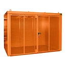 Gasflessencontainer BAUER GFC-B M4, B 1570 x D 3120 x H 2295, voor 60 gasflessen, brandwerend, afsluitbaar, oranje