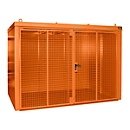 Gasflessenhouder BAUER GFC-B M5, B 2175 x D 3125 x H 2270, voor 96 gasflessen, brandwerend, afsluitbaar, oranje