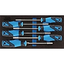 Gedore gereedschapsbak 1500 CT1-2133, 1/3 module, incl. dopsleutelassortiment, 6 st, B 157,5 x D 310 x H 35 mm, schuimrubber, zwart/blauw