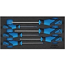 Gedore gereedschapsbak 1500 CT1-2163 TX, 1/3 module, incl. schroevendraaier-assortiment, 6 st, B 157,5 x D 310 x H 35 mm, schuimrubber, zwart/blauw