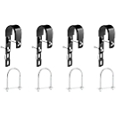 Geländer Set für Balkonkraftwerk HEPA Solar Premium 800, 4 Haken & 4 C-Schellen inkl. Bolzen, Stahl, schwarz