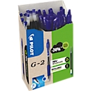 Gelpen PILOT G2-7, blauw, lijndikte 0,4 mm, documentbestendig, navulbaar, 70 % gerecycled kunststof, 12 stuks + 12 navullingen blauw
