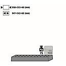Geperforeerd plaatstalen inzetstuk Standaard voor asecos veiligheidskasten van de serie UB90, plaatstaal, lichtgrijs, B 950 x D 345 x H 66 mm, tot 75 kg